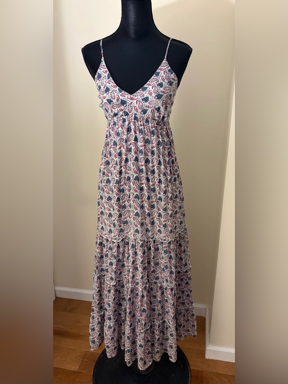 EUC Red, White, & Blue Perry Walker Collective 100% Cotton maxi dress sz small